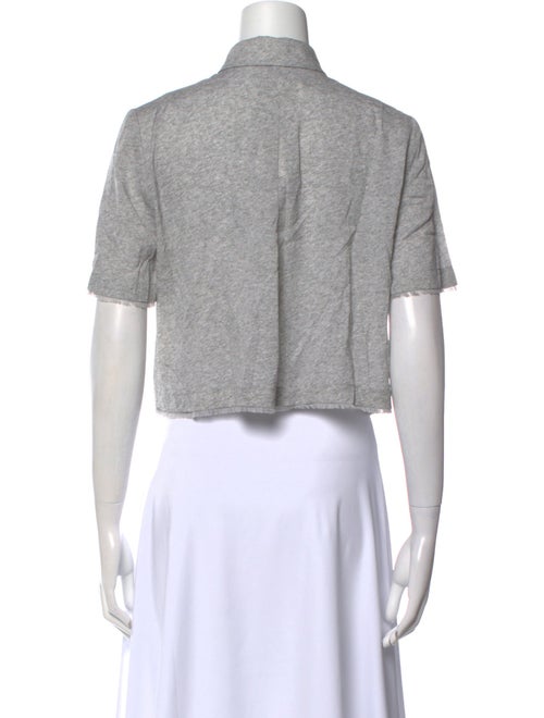 T by Alexander Wang Silk Short Sleeve Crop Top