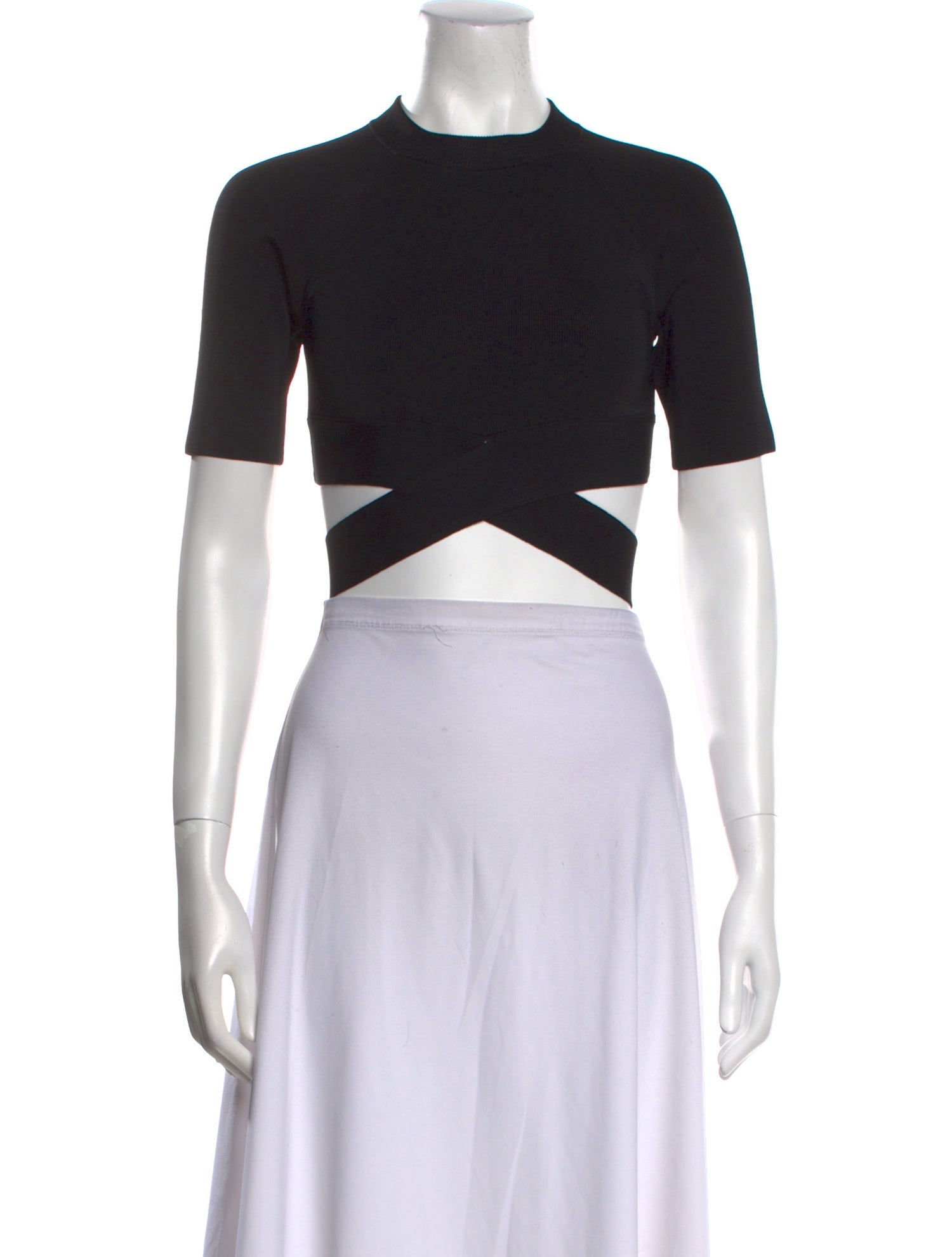 T by Alexander Wang Crew Neck Short Sleeve Crop Top