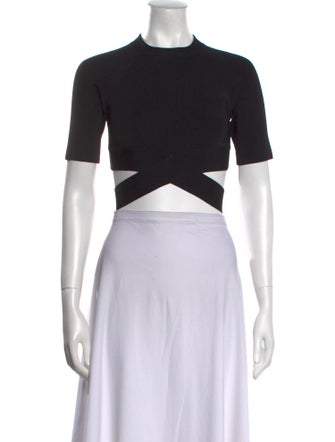 T by Alexander Wang Crew Neck Short Sleeve Crop Top