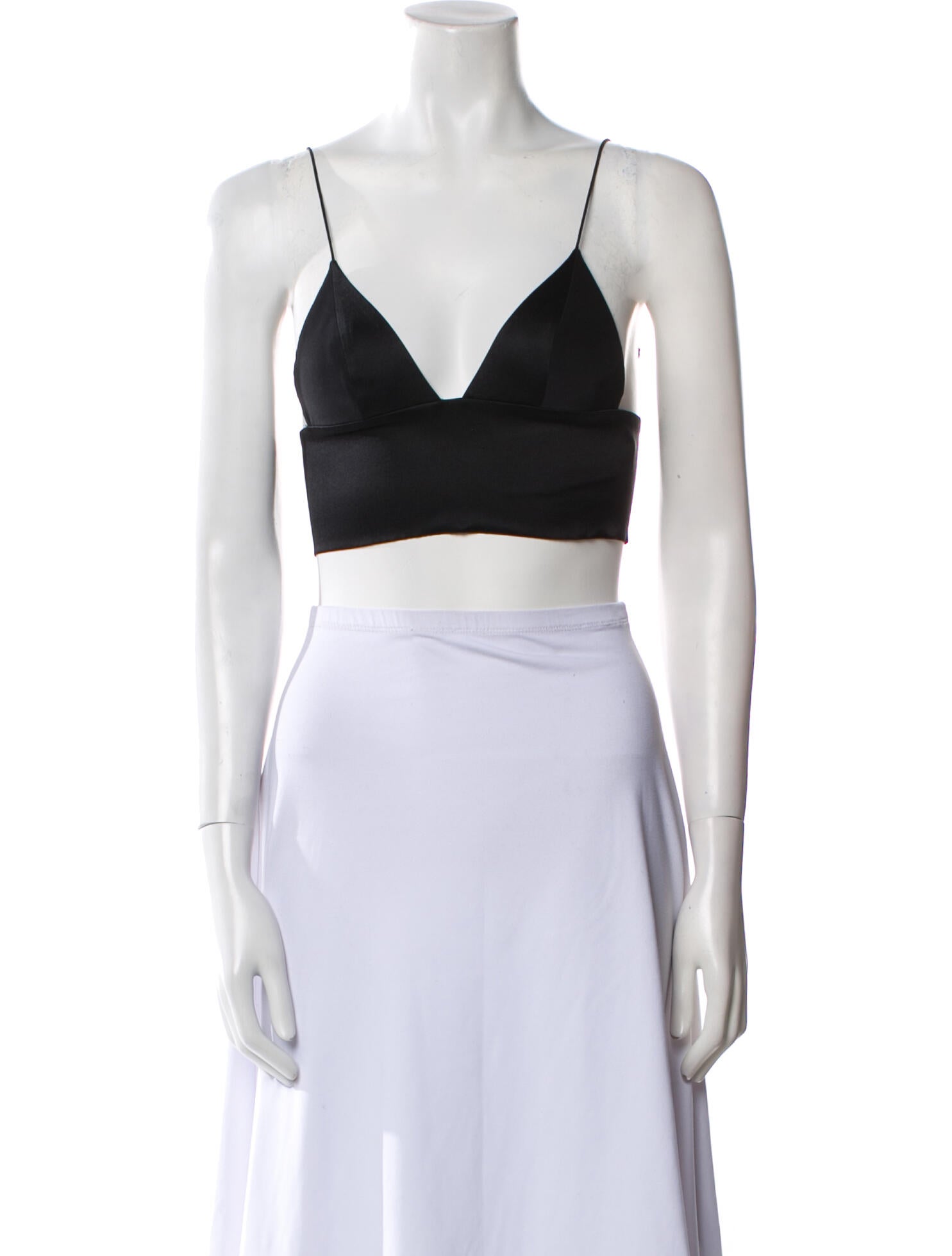 T by Alexander Wang Silk V-Neck Crop Top