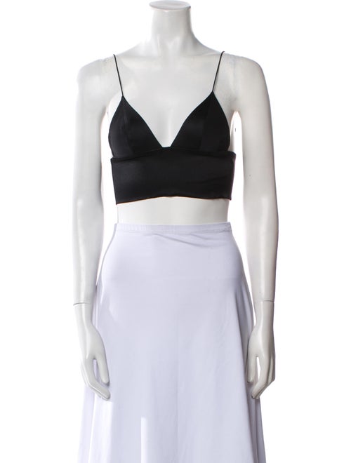 T by Alexander Wang Silk V-Neck Crop Top