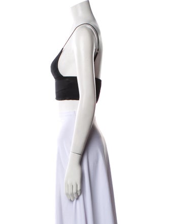 T by Alexander Wang Silk V-Neck Crop Top