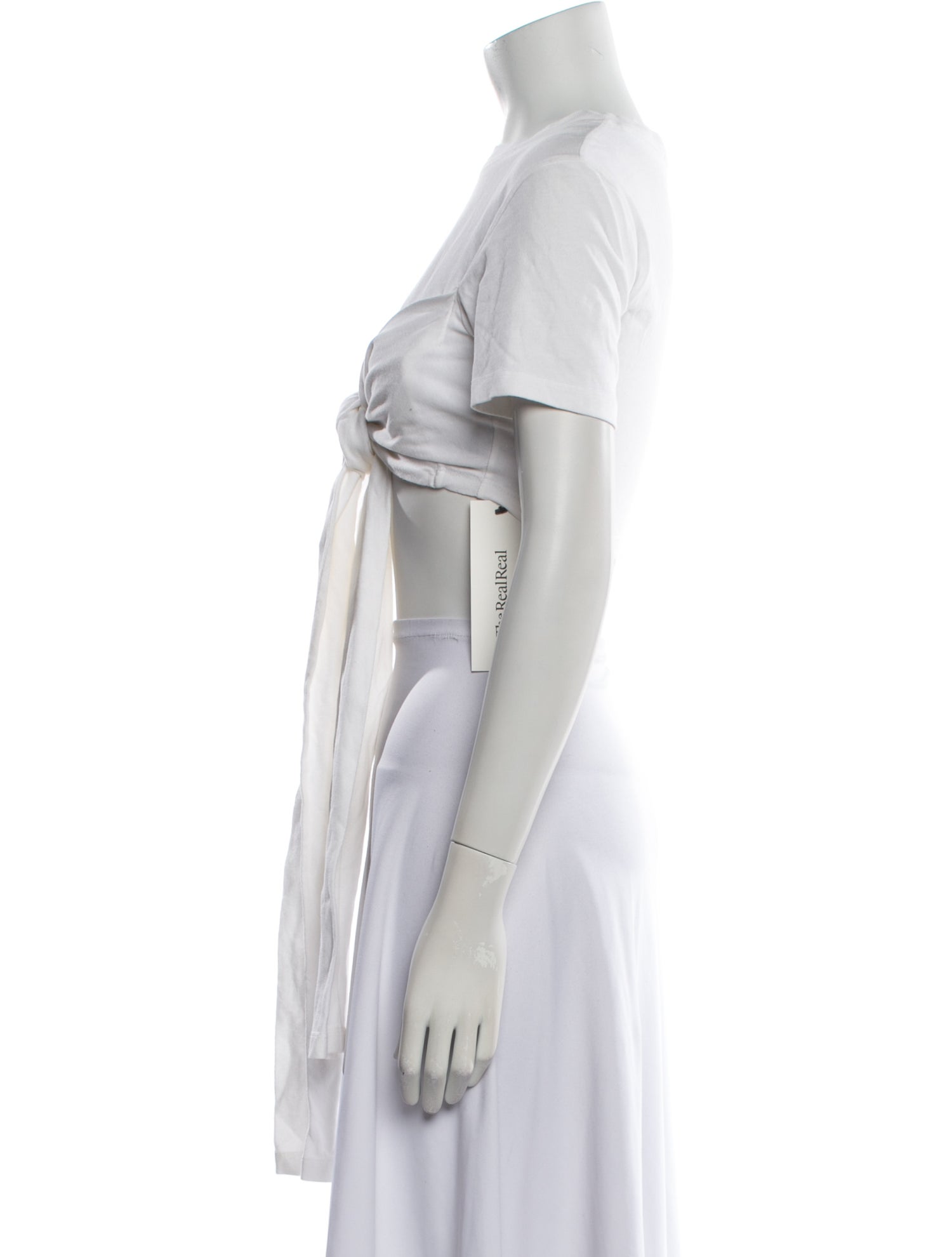 T by Alexander Wang Off-The-Shoulder Short Sleeve Crop Top