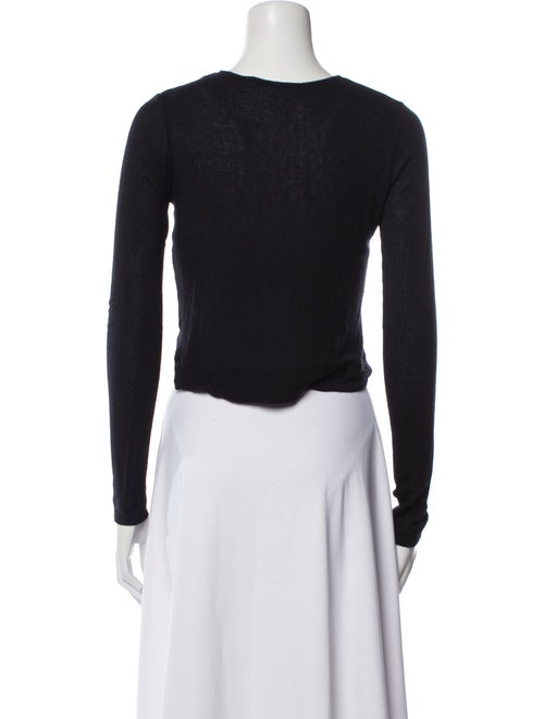 T by Alexander Wang Scoop Neck Long Sleeve Crop Top