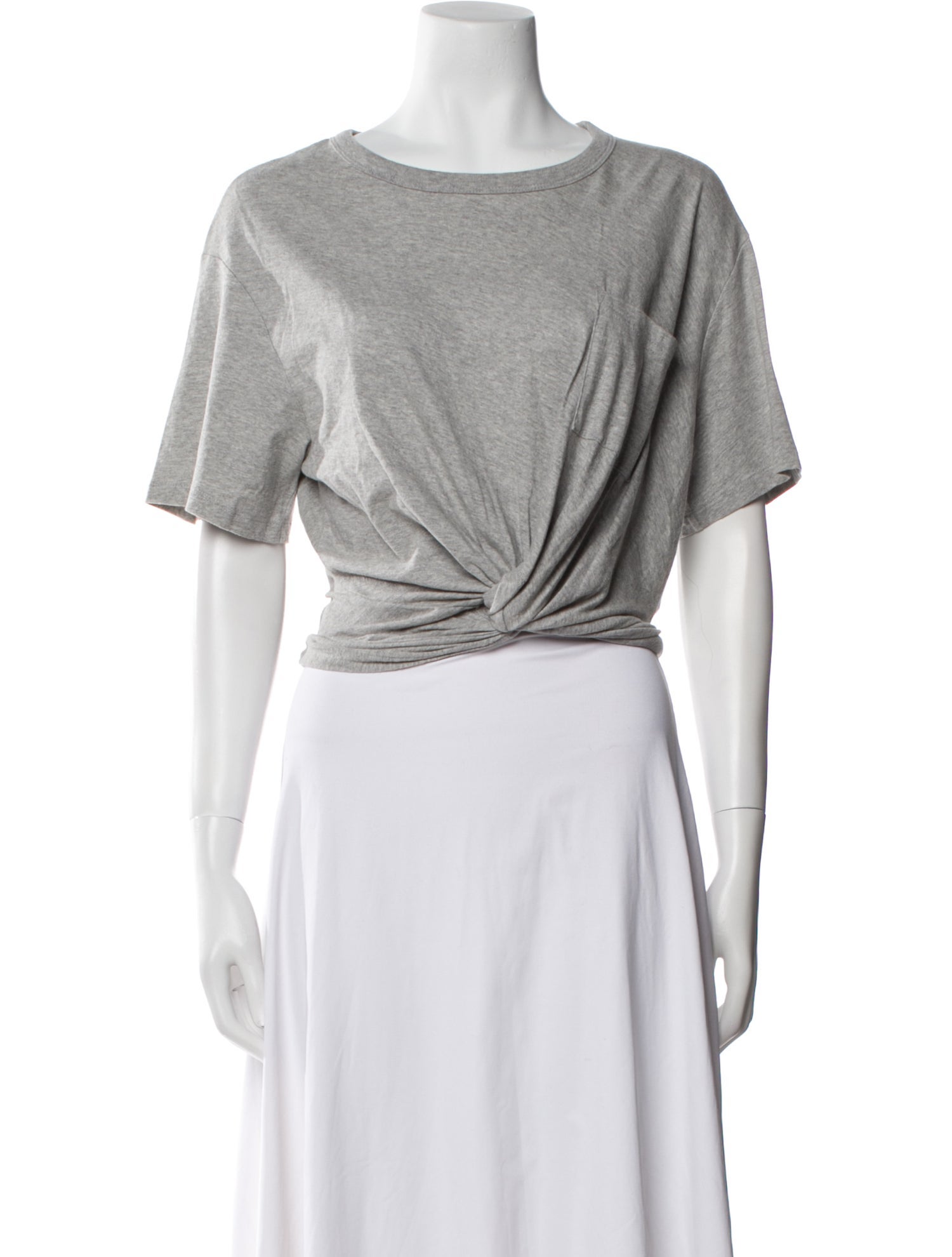 T by Alexander Wang Bateau Neckline Short Sleeve Crop Top