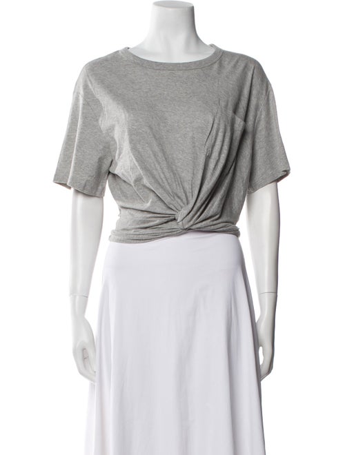 T by Alexander Wang Bateau Neckline Short Sleeve Crop Top