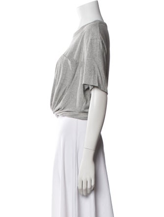 T by Alexander Wang Bateau Neckline Short Sleeve Crop Top