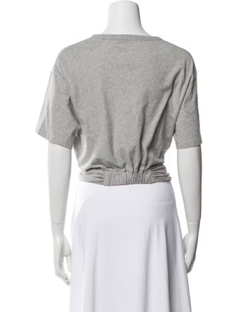 T by Alexander Wang Bateau Neckline Short Sleeve Crop Top