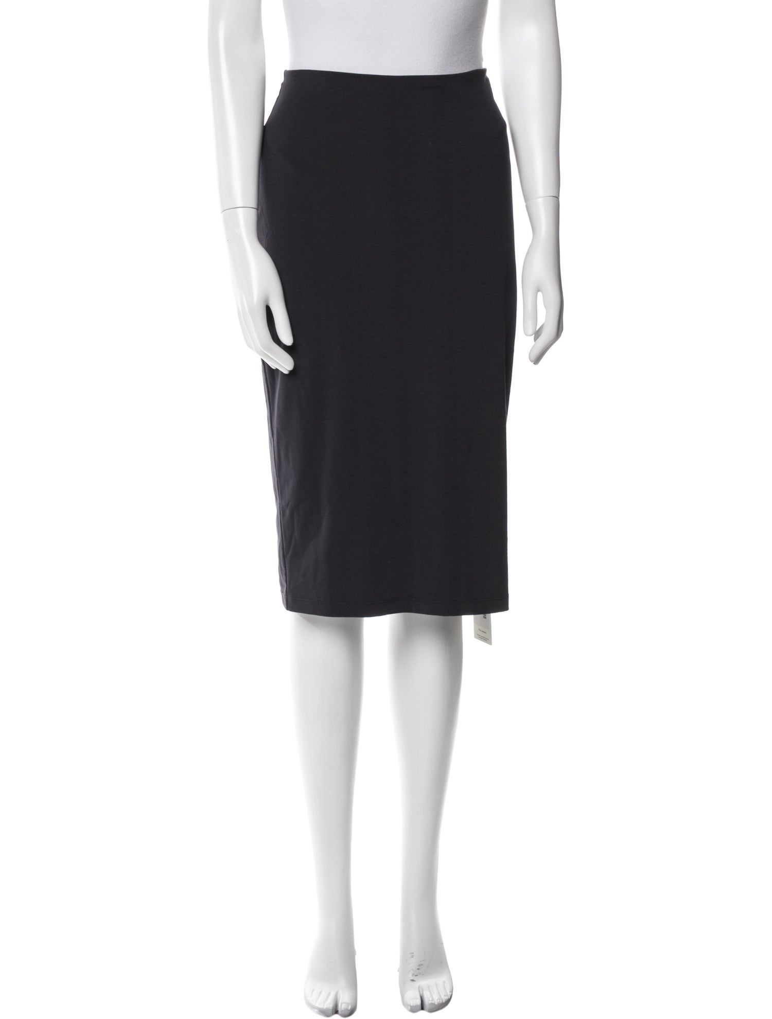 T by Alexander Wang Leather Trim Embellishment Knee-Length Skirt