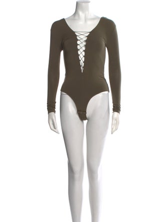 T by Alexander Wang V-Neck Long Sleeve Bodysuit