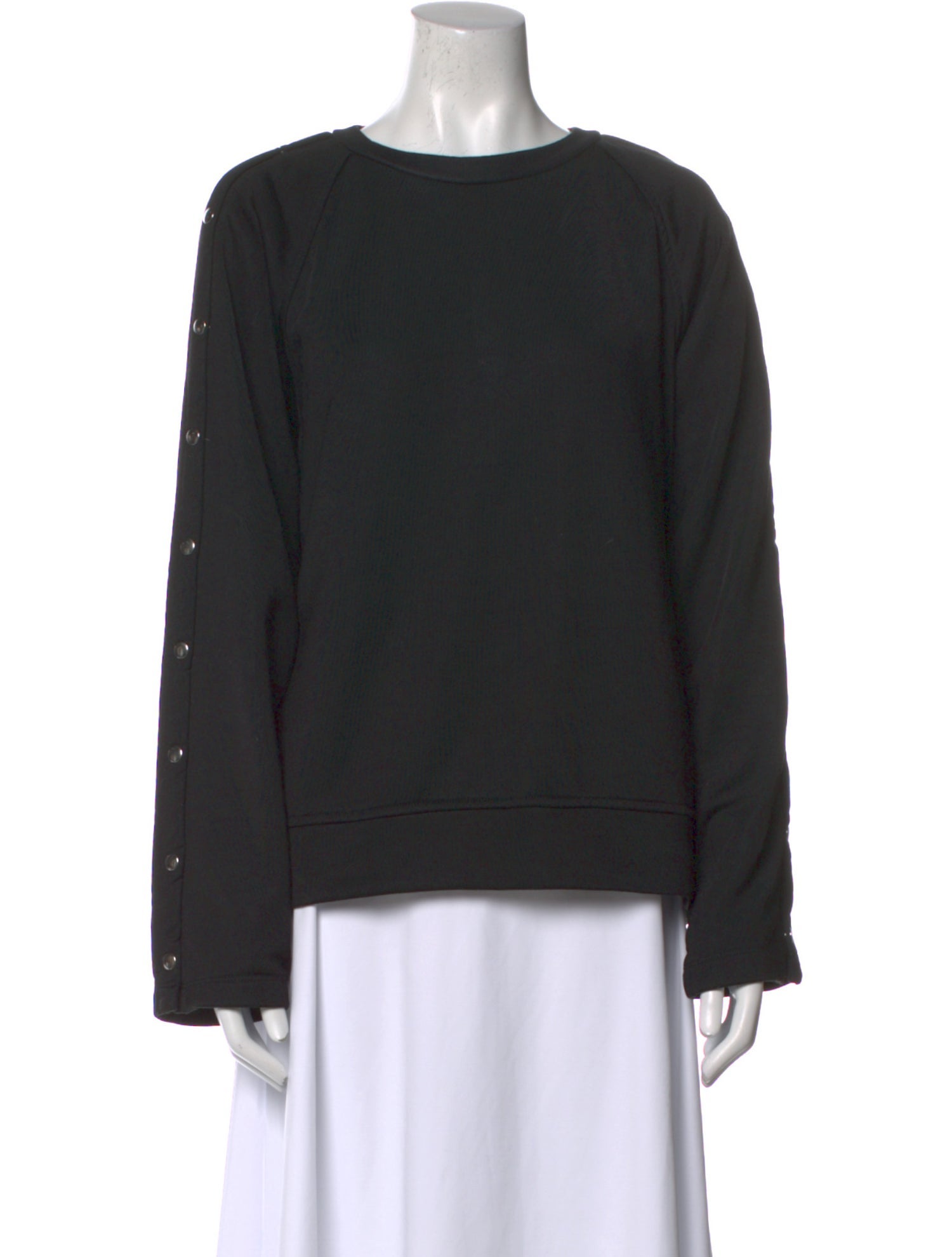 T by Alexander Wang Scoop Neck Long Sleeve Sweatshirt
