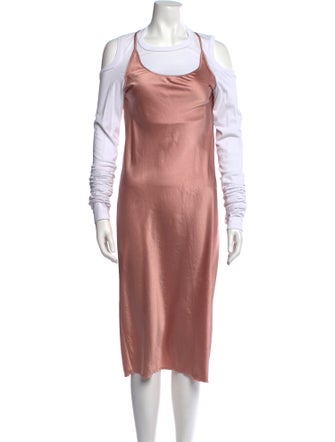 T by Alexander Wang Scoop Neck Midi Length Dress