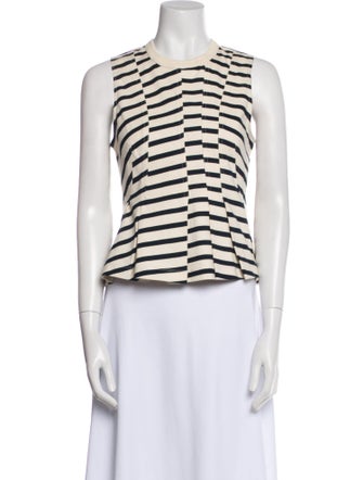 T by Alexander Wang Striped Crew Neck Top