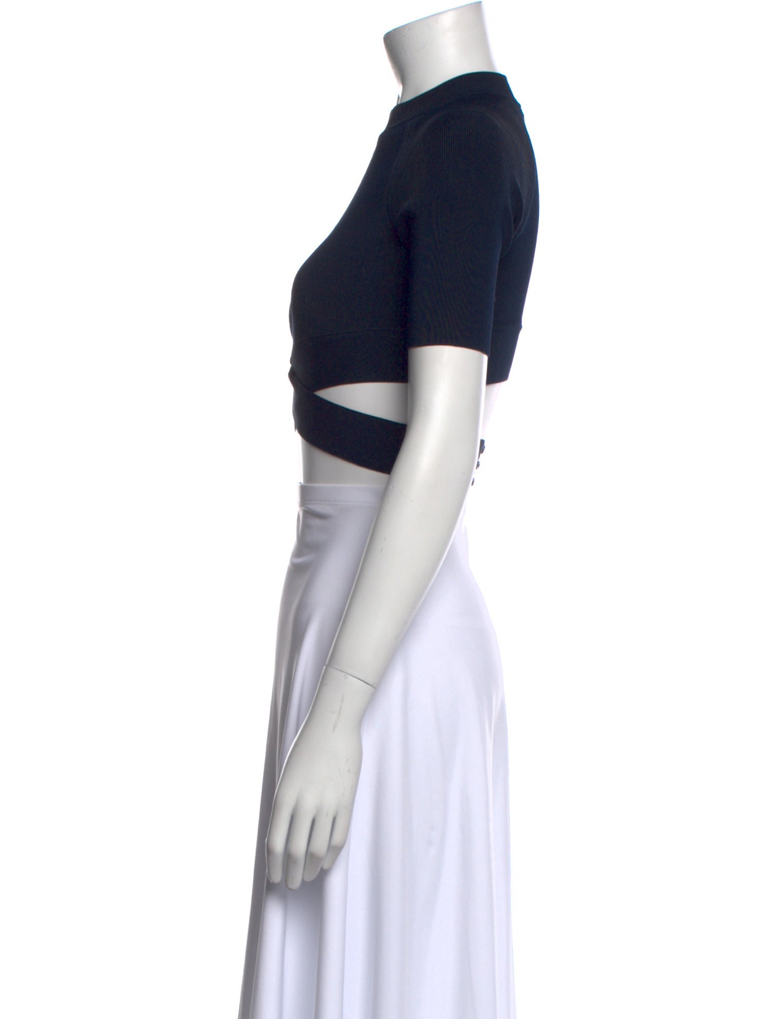 T by Alexander Wang Mock Neck Short Sleeve Crop Top