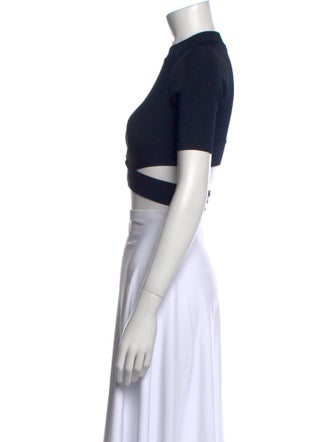 T by Alexander Wang Mock Neck Short Sleeve Crop Top