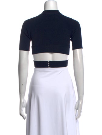 T by Alexander Wang Mock Neck Short Sleeve Crop Top
