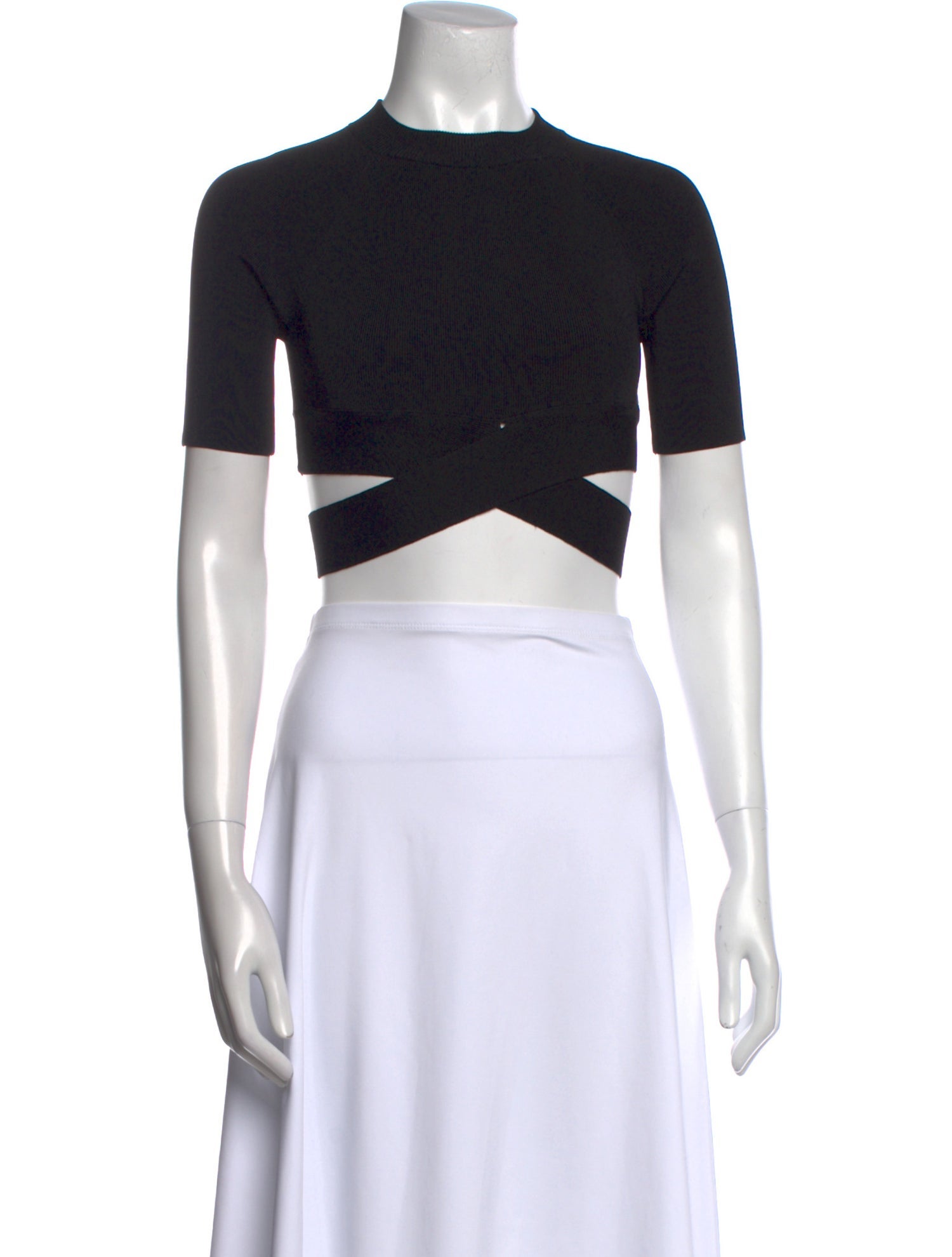 T by Alexander Wang Crew Neck Short Sleeve Crop Top