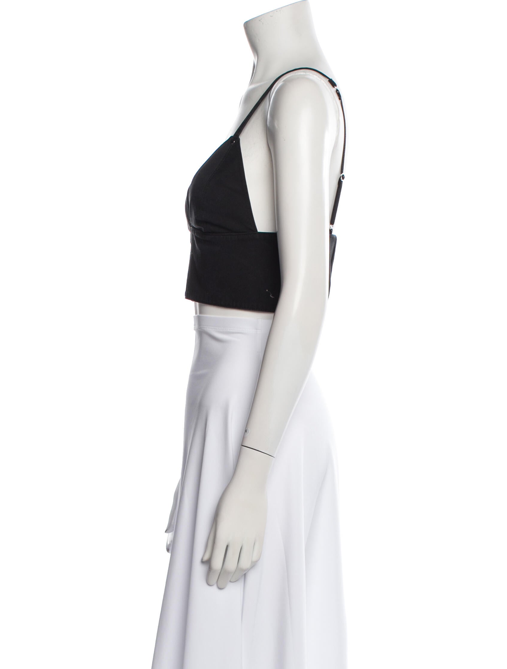 T by Alexander Wang V-Neck Sleeveless Crop Top