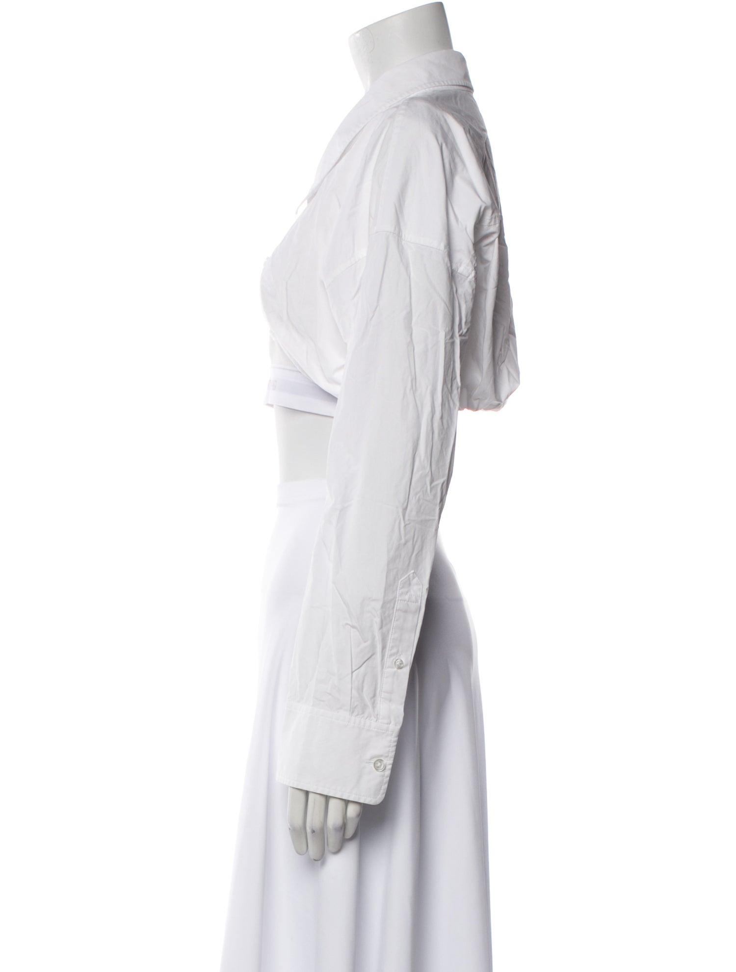 Alexanderwang.T V-Neck Long Sleeve Crop Top