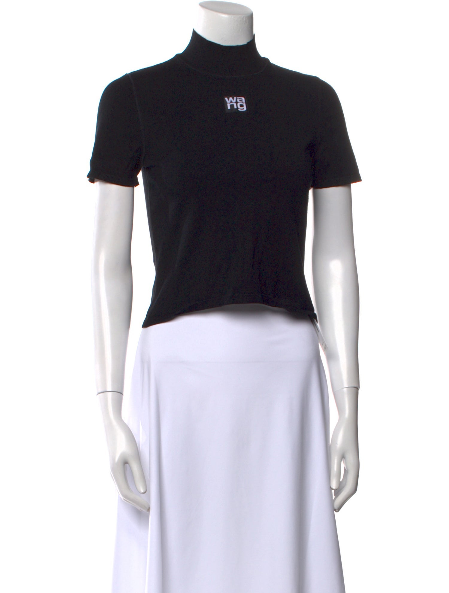 T by Alexander Wang Mock Neck Short Sleeve Crop Top