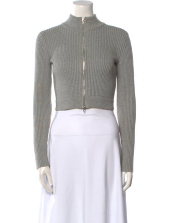 T by Alexander Wang Mock Neck Long Sleeve Crop Top