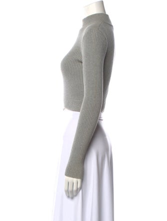 T by Alexander Wang Mock Neck Long Sleeve Crop Top