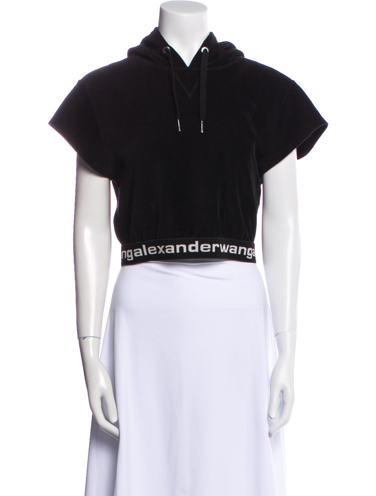T by Alexander Wang V-Neck Short Sleeve Crop Top