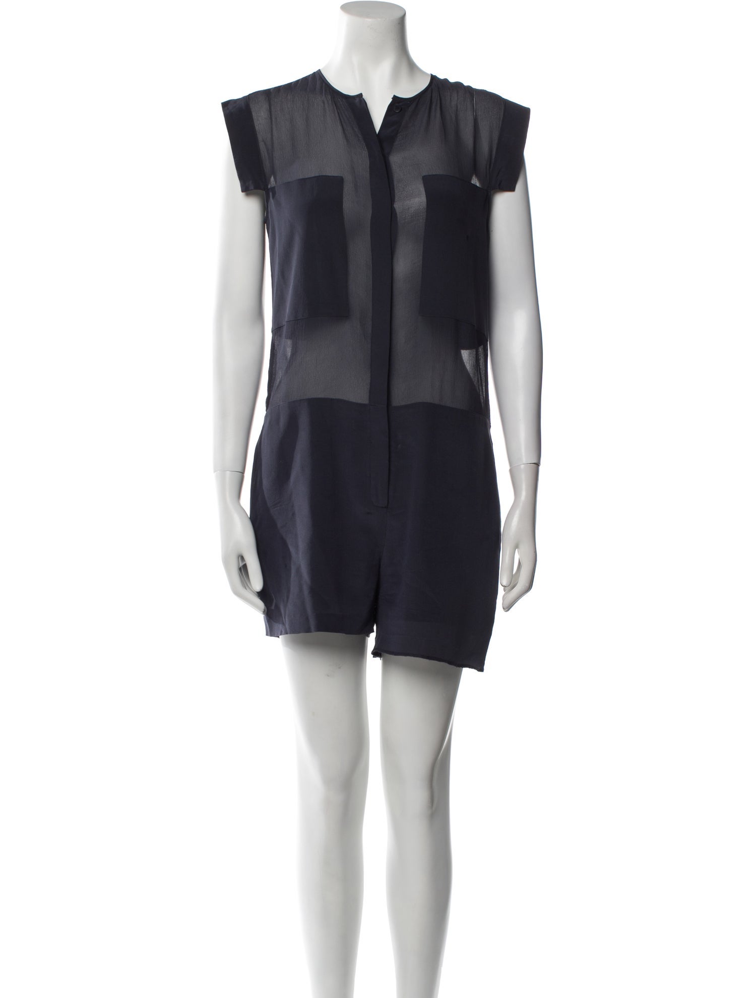 T by Alexander Wang Silk V-Neck Romper