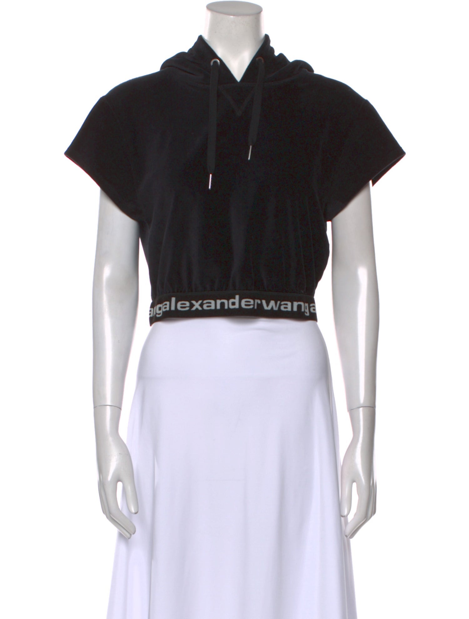 T by Alexander Wang V-Neck Short Sleeve Crop Top