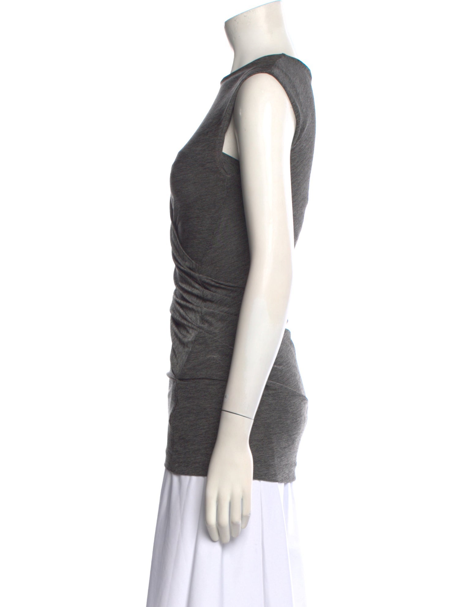 T by Alexander Wang Bateau Neckline Sleeveless Top