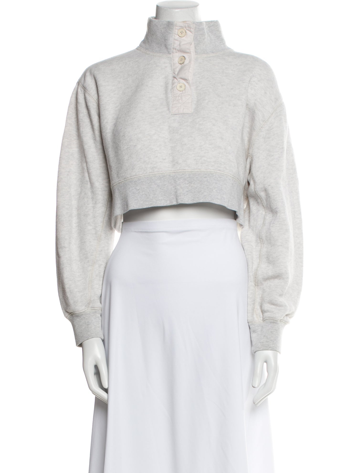 T by Alexander Wang Mock Neck Long Sleeve Crop Top