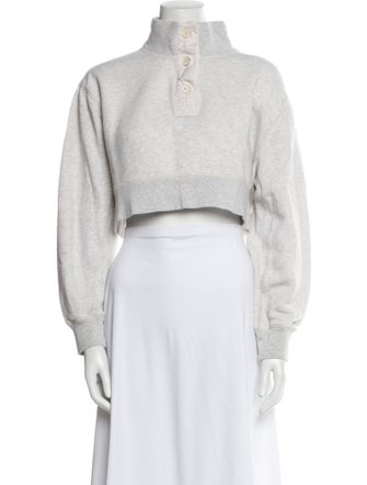 T by Alexander Wang Mock Neck Long Sleeve Crop Top