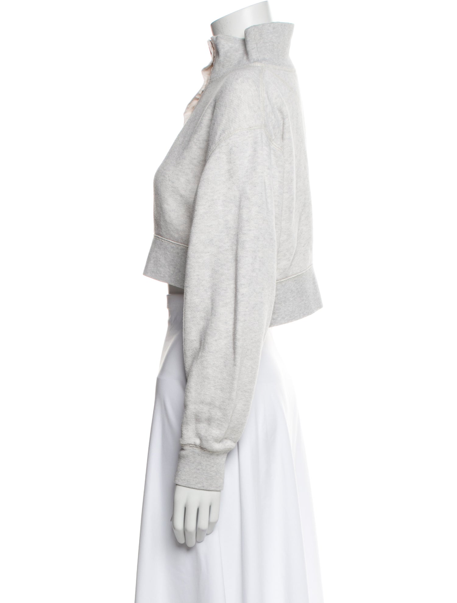 T by Alexander Wang Mock Neck Long Sleeve Crop Top