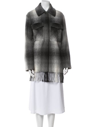 T by Alexander Wang Wool Plaid Print Jacket