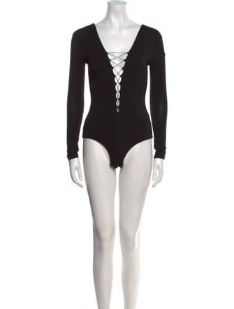 T by Alexander Wang V-Neck Long Sleeve Bodysuit