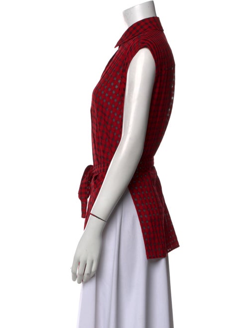 T by Alexander Wang Plaid Print Sleeveless Button-Up Top