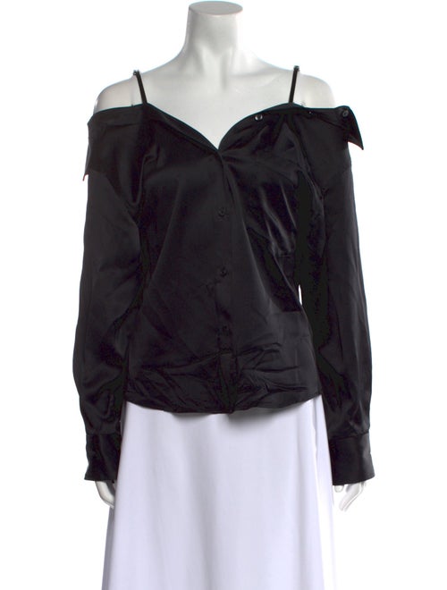 T by Alexander Wang Silk Square Neckline Blouse