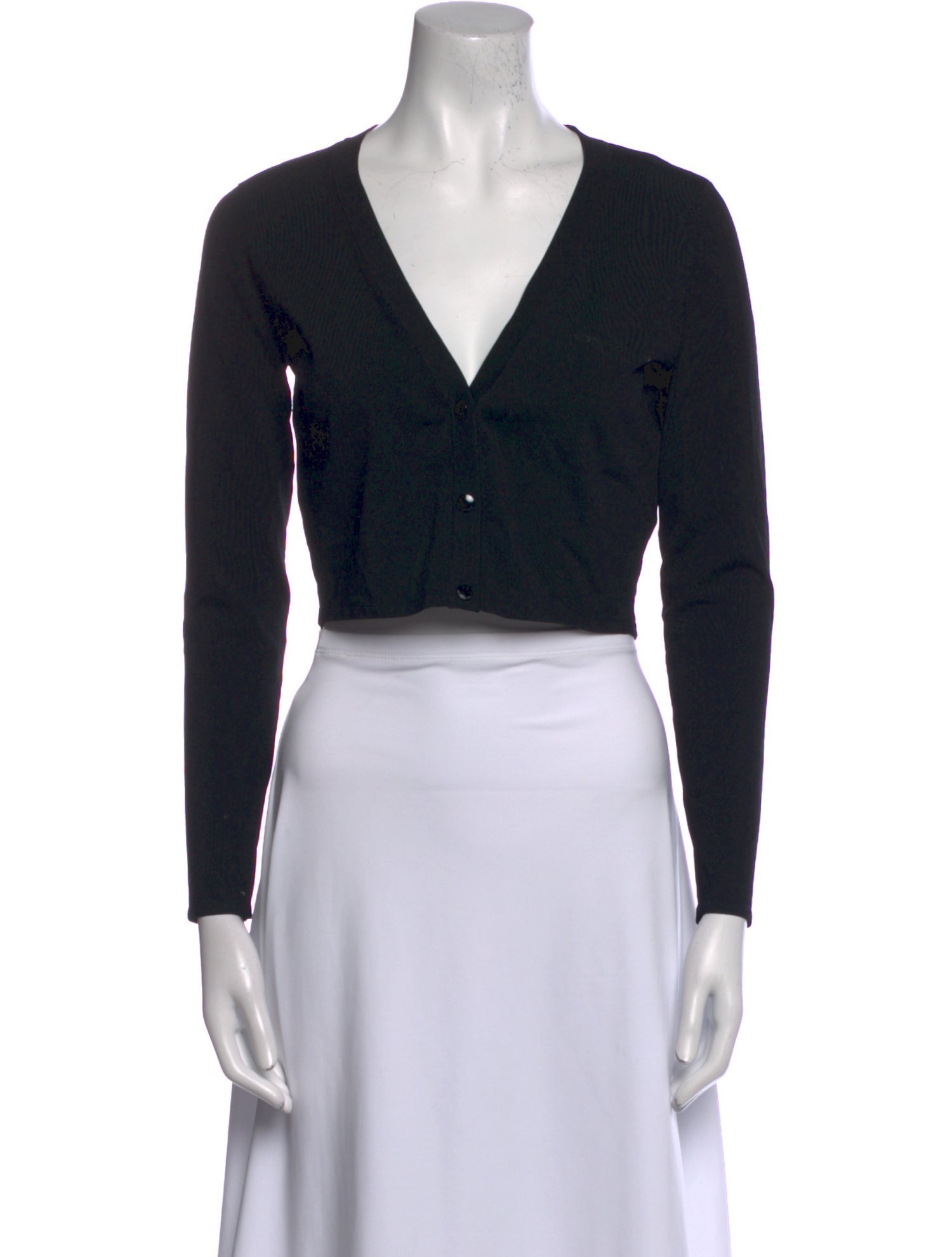 T by Alexander Wang V-Neck Long Sleeve Crop Top