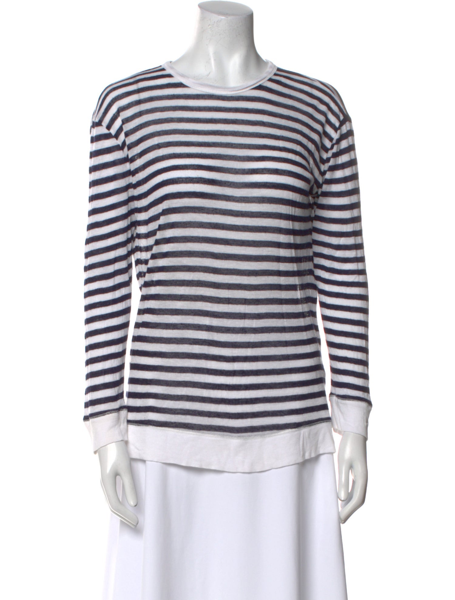 T by Alexander Wang Striped Crew Neck T-Shirt