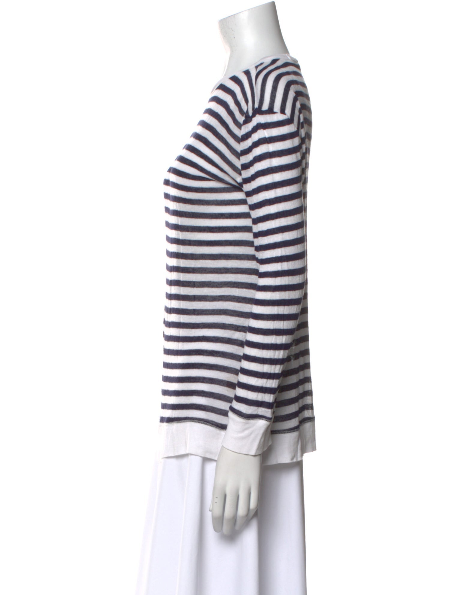 T by Alexander Wang Striped Crew Neck T-Shirt