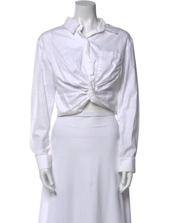 T by Alexander Wang Mock Neck Long Sleeve Crop Top