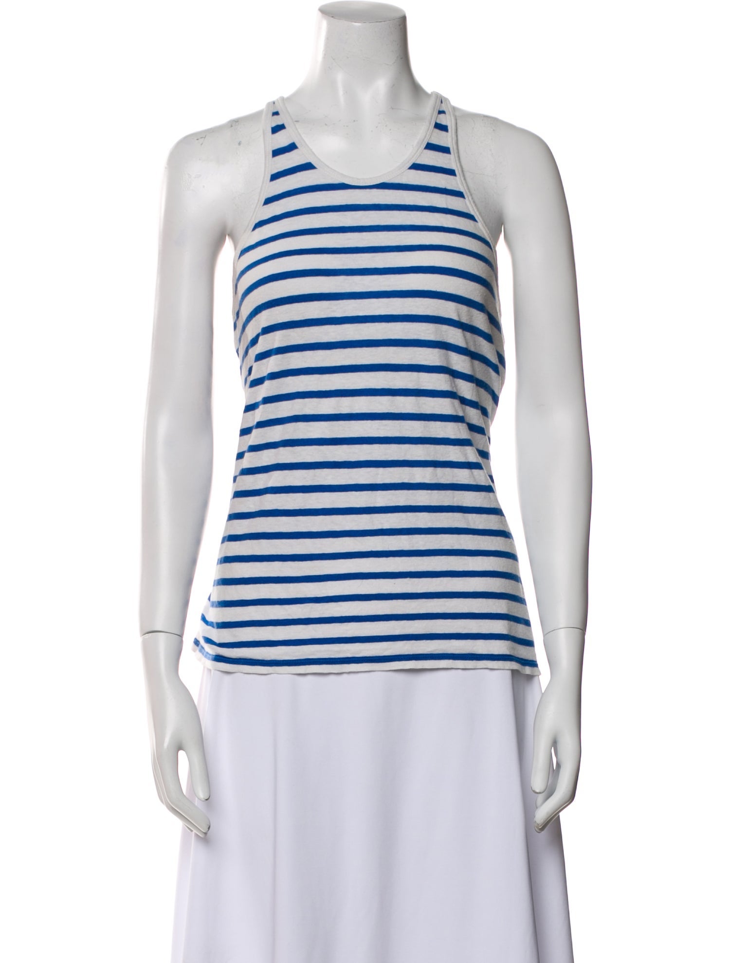 T by Alexander Wang Striped Scoop Neck Top