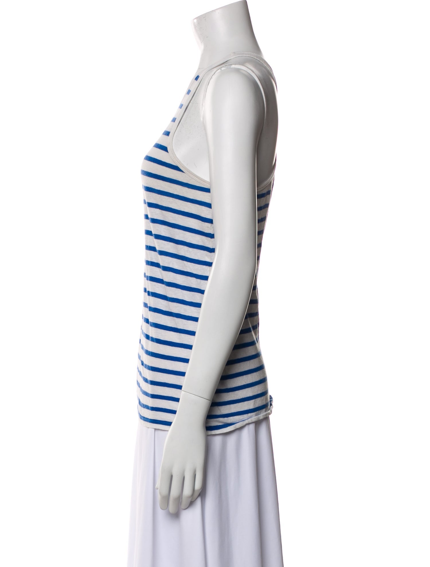 T by Alexander Wang Striped Scoop Neck Top
