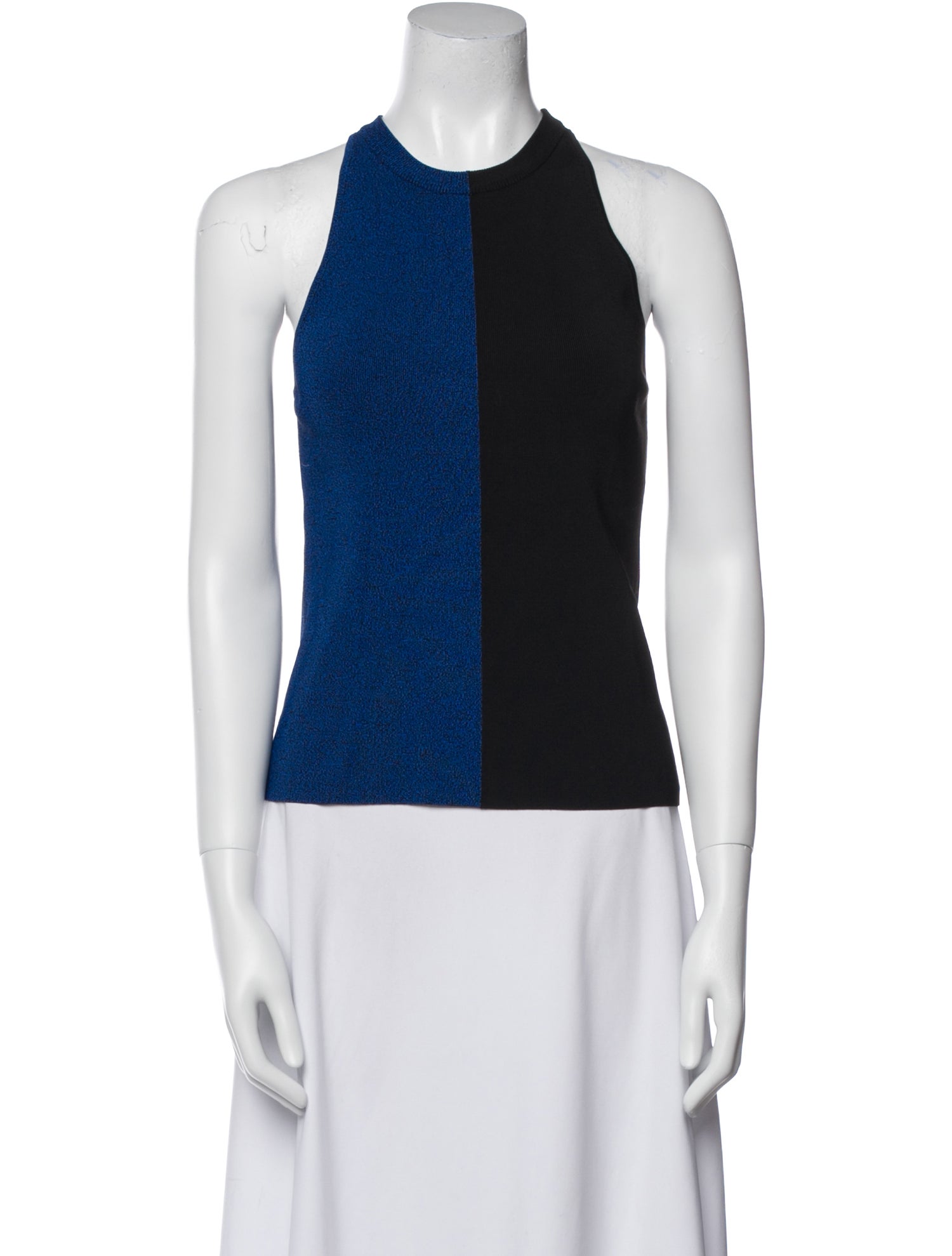 T by Alexander Wang Colorblock Pattern Halterneck Top
