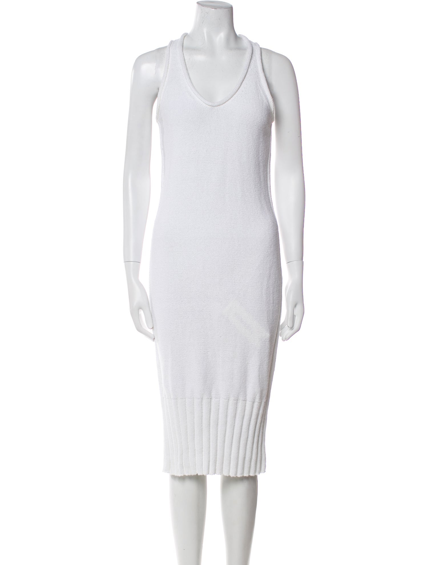 T by Alexander Wang Scoop Neck Midi Length Dress