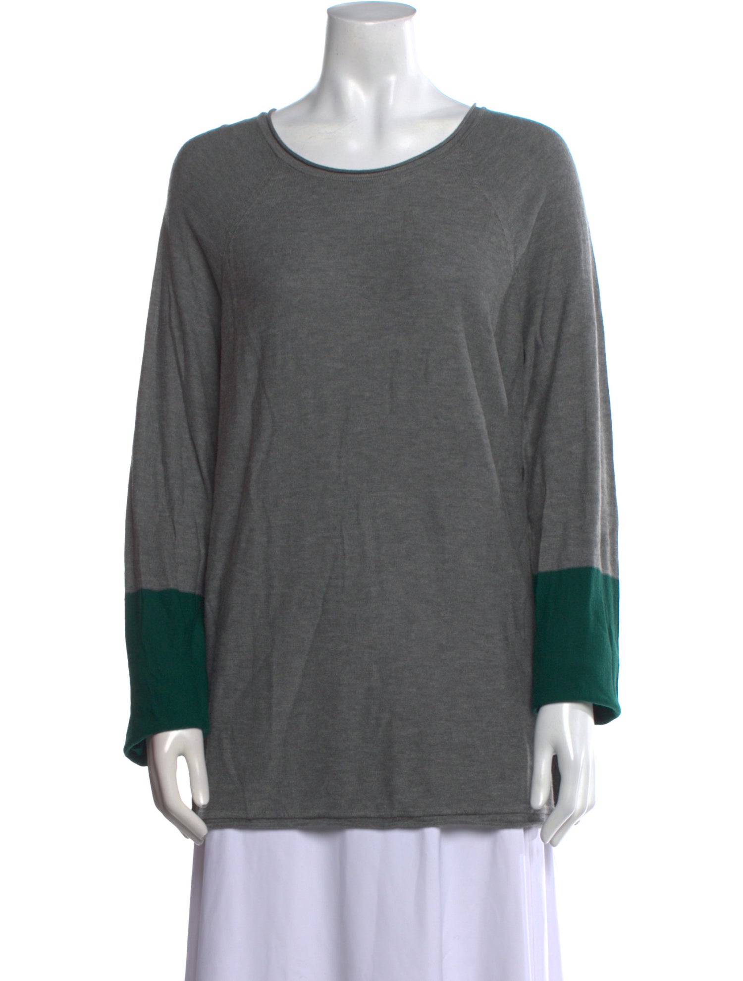 T by Alexander Wang Colorblock Pattern Scoop Neck Sweater