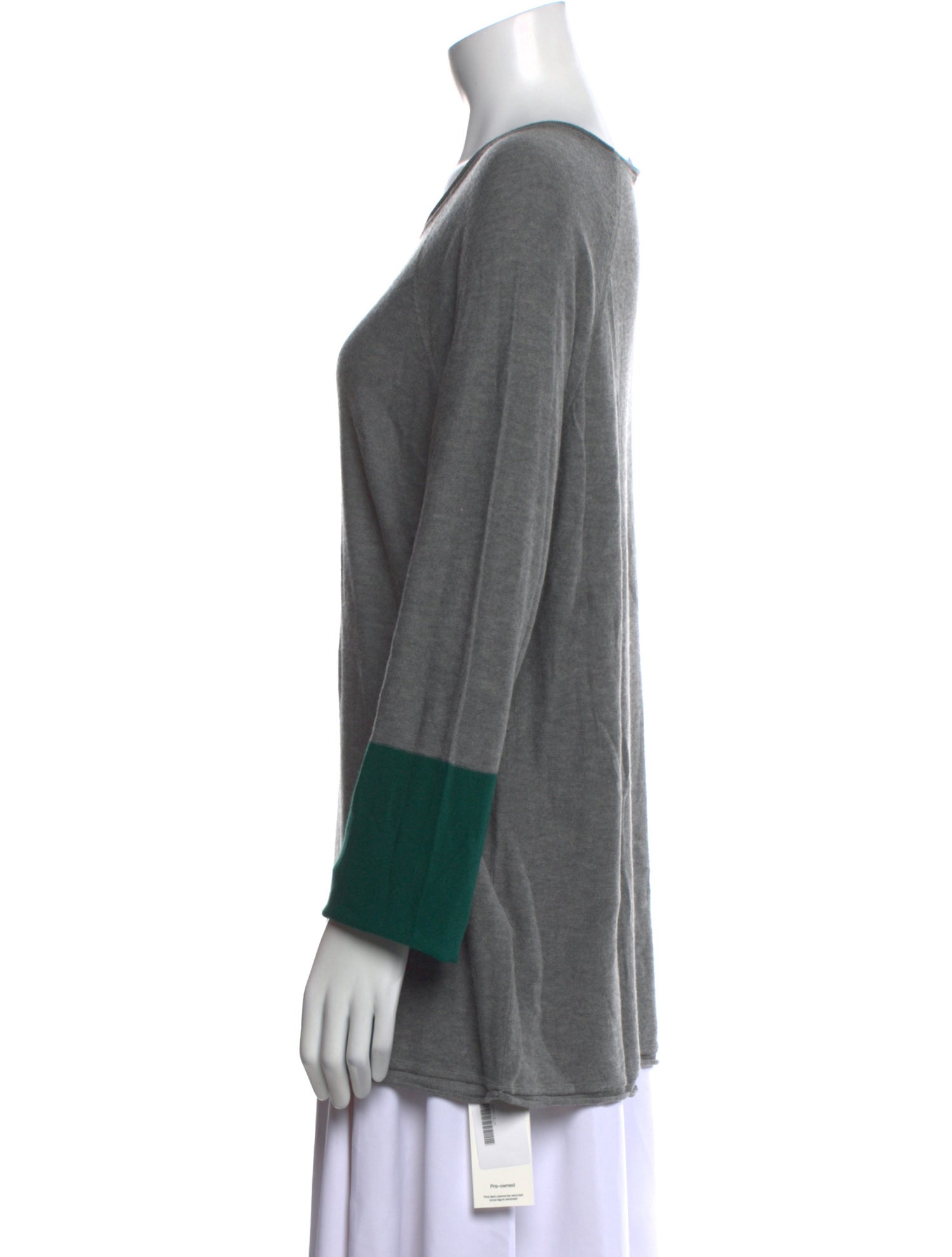 T by Alexander Wang Colorblock Pattern Scoop Neck Sweater