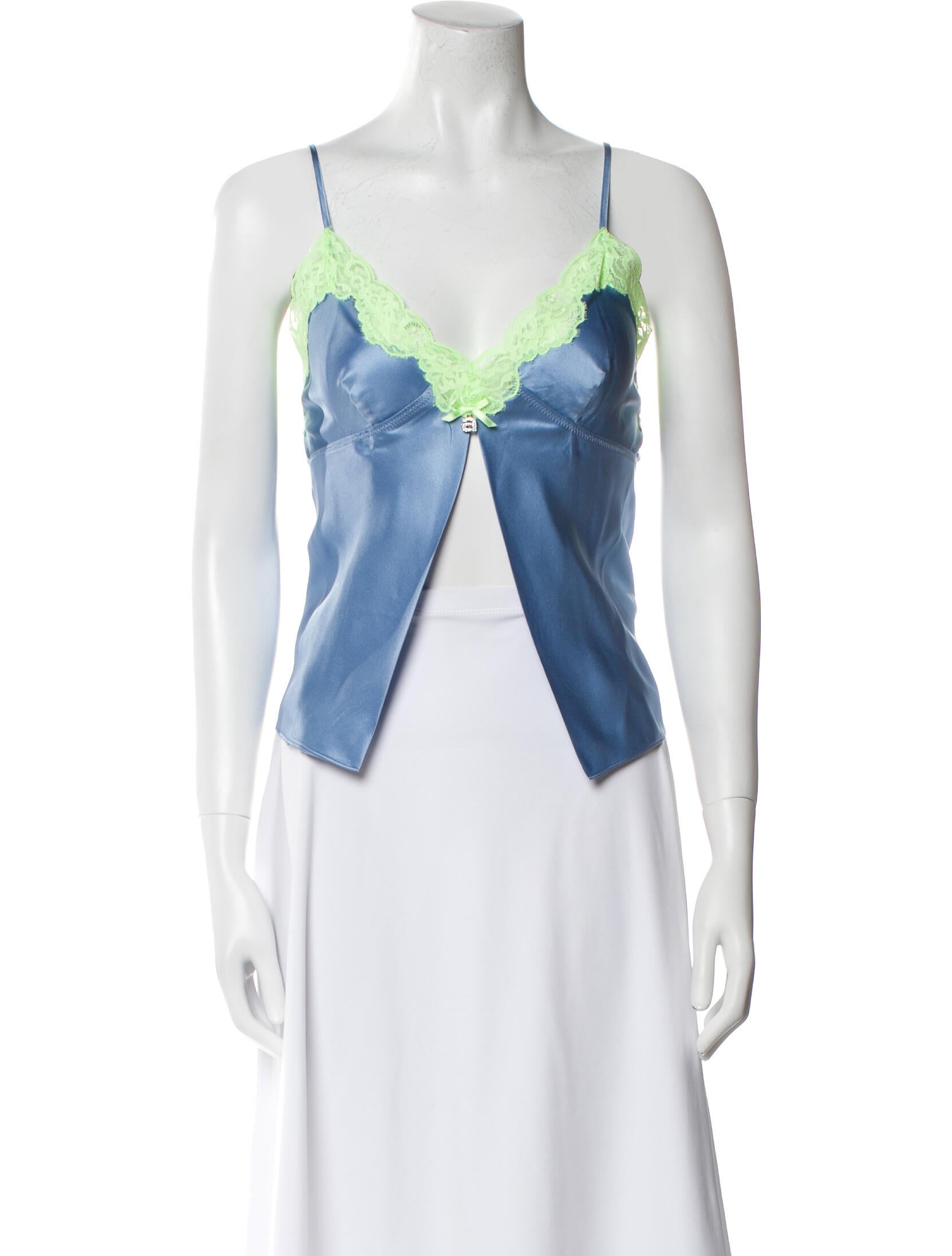 T by Alexander Wang Silk V-Neck Crop Top