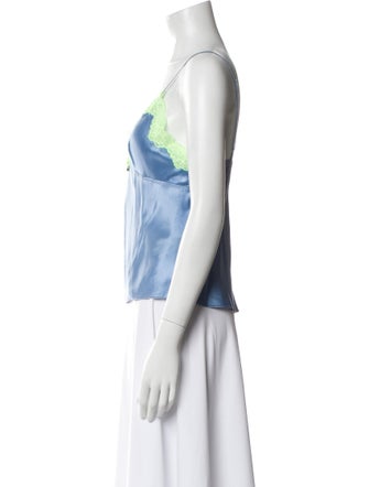 T by Alexander Wang Silk V-Neck Crop Top