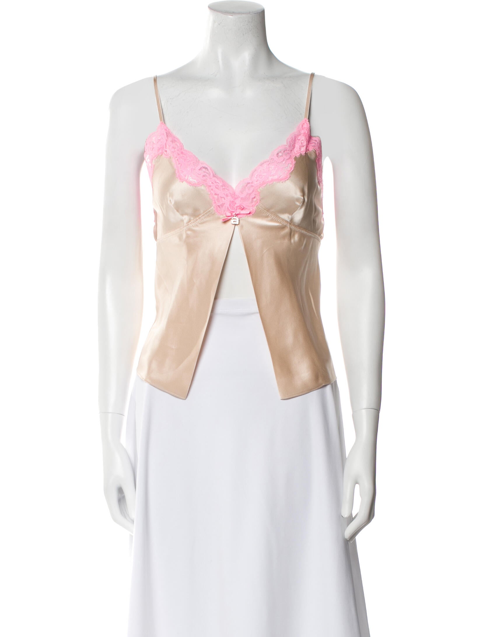 T by Alexander Wang Silk V-Neck Crop Top